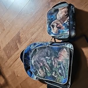 Jurassic World backpack and matching lunch bag